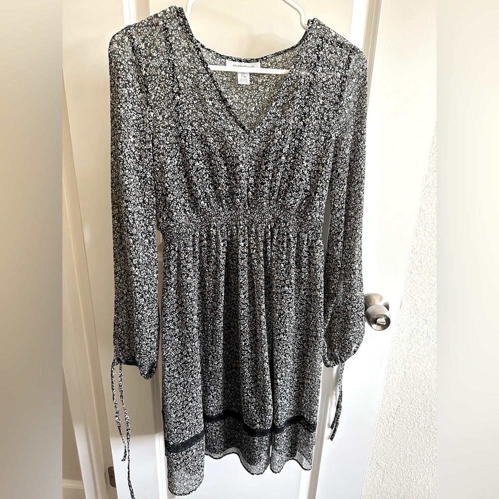 Motherhood maternity dress with attached slip